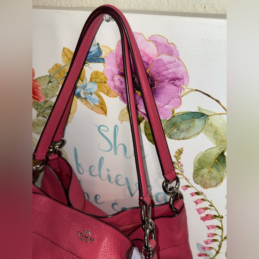 Coach Pink Leather Shoulder Bag - Picture 6 of 15